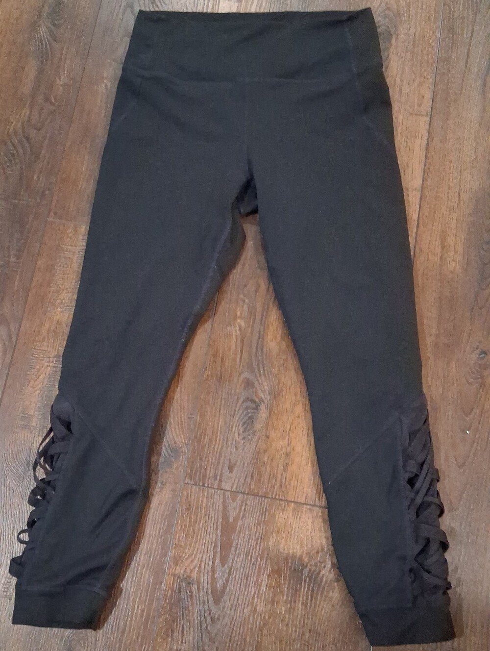 Fabletics Black Lace-Up Side Leggings
